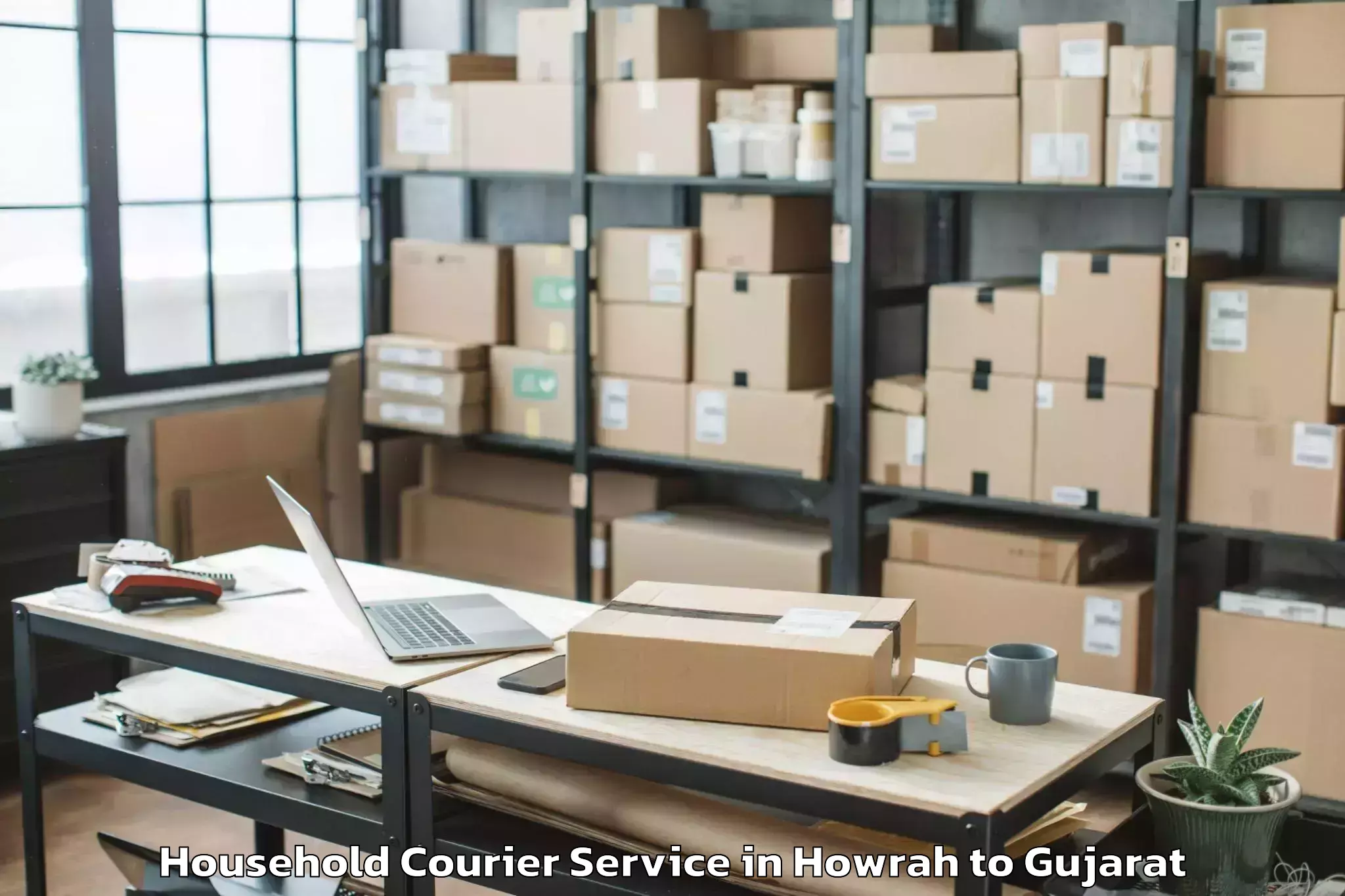 Top Howrah to Pardi Household Courier Available